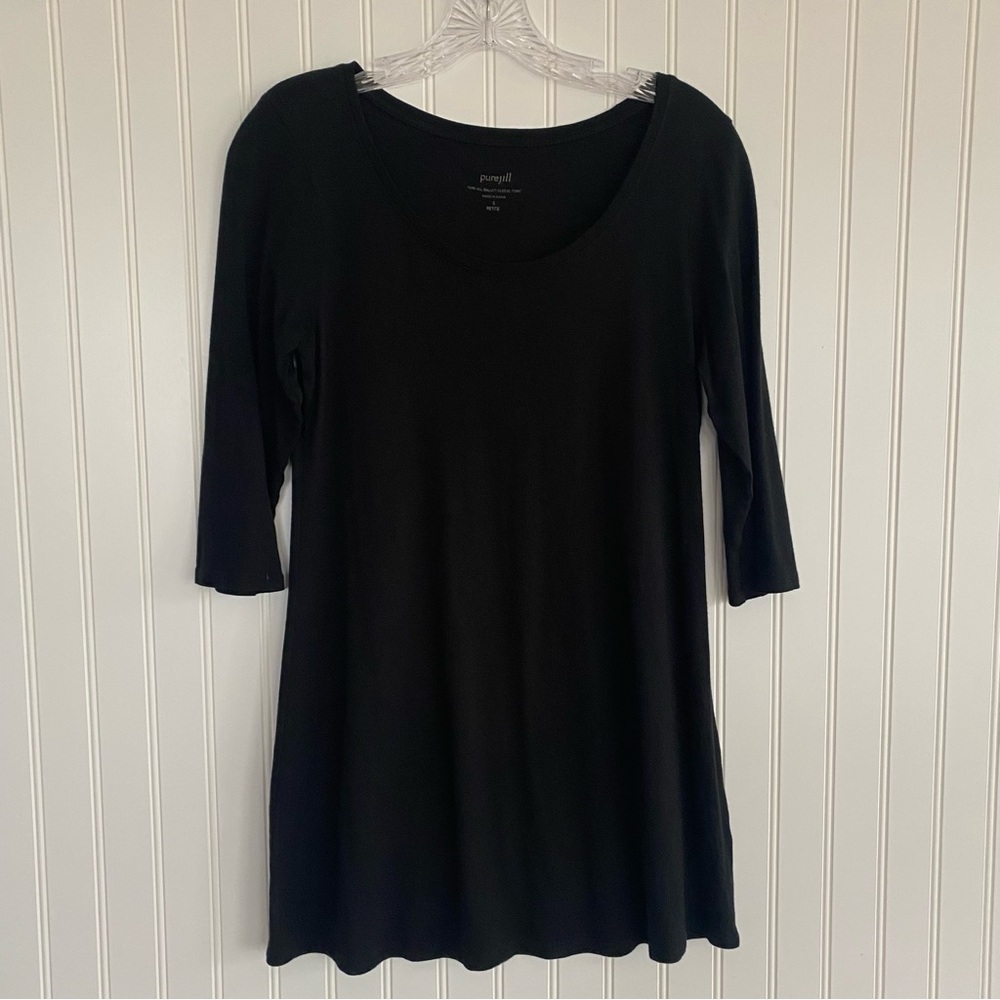 J. Jill (purejill) Black ballet/sleeve Tunic with 3/4 Sleeves